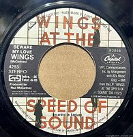 Label side showing "Beware My Love" Capitol 4293