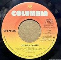 Columbia label side A Getting Closer