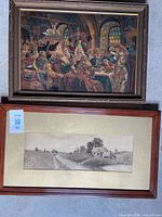 Both framed artworks together for size and comparison