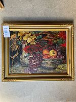 Full view of framed oil painting