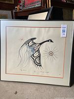 Full view of framed serigraph