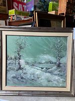 Full view of framed watercolour painting
