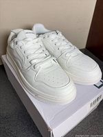 Top view of both sneakers on box