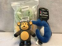 Group shot of all three dog toy items