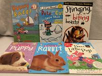 All six books front covers visible