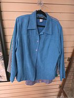Front view teal Soft Works faux suede jacket