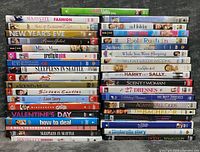 Full front view of both DVD stacks showing majority of titles