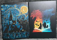 Front view of both metal posters