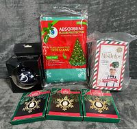 All six boxed holiday items displayed together