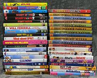Full view of both DVD stacks showing quantity and variety