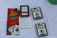 All items: two Gemaco decks, one Carta Mundi deck, Texas Hold'em guide