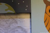 Handwritten note showing dimensions beside both canvases
