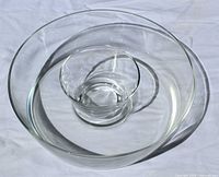 Large chip bowl with smaller dip bowl nested inside, top view