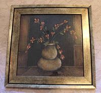 Front view of framed floral giclée print
