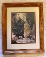 Full view of framed photograph showing image, mat, and frame