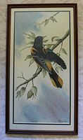 Framed watercolor painting full view