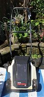 Front and handle view of Craftsman electric mower
