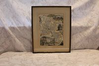 Framed Oxfordshire map front view