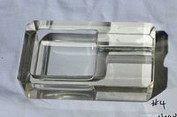Top angled view of clear glass cigar tray