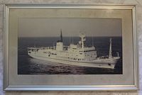 Full frontal view of framed ship print