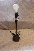 Full view of table lamp with bulb attached