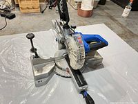 Overall view of Kobalt miter saw angled left