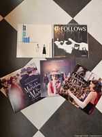 Overview of all five soundtrack vinyl sleeves laid out on floor