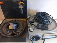 Projector with remote, slide tray and boxed bulb