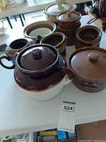 Group shot of all stoneware pieces showing relative sizes and glazes