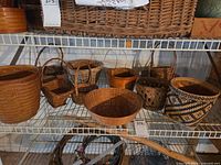 Shelf view showing entire group of nine baskets