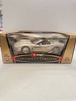 Front view of boxed Bburago Corvette model