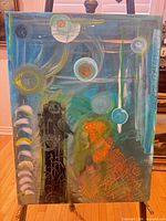 Full view of painting in vertical orientation