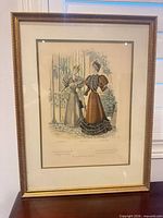 Full view of framed fashion plate