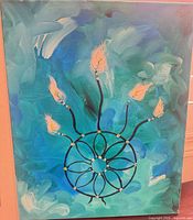 Full view of dreamcatcher oil painting on canvas
