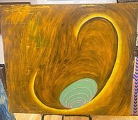 Full view of abstract oil painting on canvas