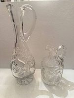 Front view of both crystal decanters