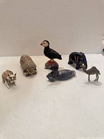Group shot of six assorted animal figurines