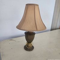Full view lamp off showing base and shade