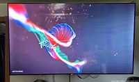 Television powered on displaying image
