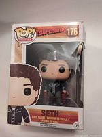 Front of boxed Funko Pop! Seth #176 showing figure and window