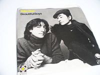 Front of picture sleeve showing portrait of John Lennon and Yoko Ono with title "Beautiful Boys"
