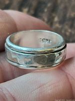 Ring angle showing 925 hallmark inside band