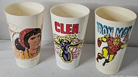 Front view showing all three 7-Eleven Marvel cups
