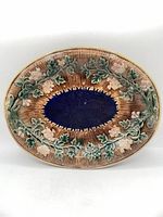 Full view of oval Majolica platter front