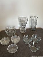 Group shot showing all crystal and glass pieces