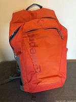 Front view of orange Lowepro backpack