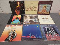 All nine record jackets laid out in three-by-three grid