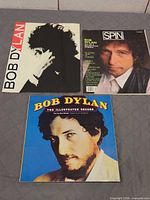 Front covers of three Bob Dylan publications