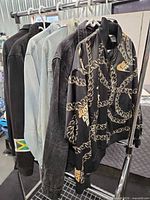 All five jackets on rack