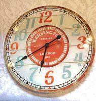 Full view of 22-inch Kensington glass wall clock